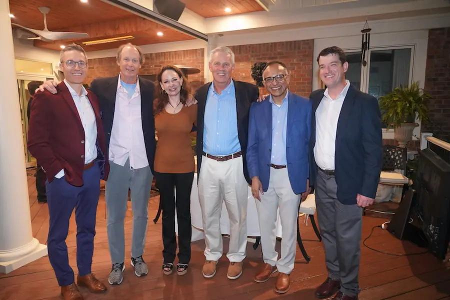 IU Urology faculty Clint Cary, Richard Bihrle, Kirsten Meldrum, Michael Koch, Chandru Sundaram and Kevin Rice at a celebration in Dr. Koch's honor.