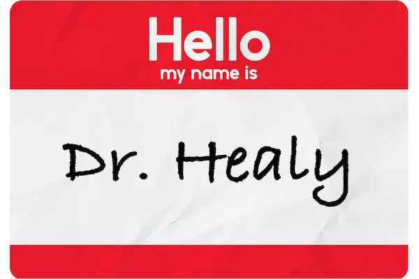 Dr Healy name badge