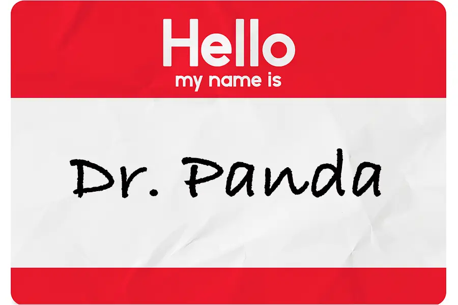 Dr Panda name badge