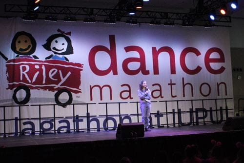 Melissa L. Fishel, PhD on stage at Jagathon 2023