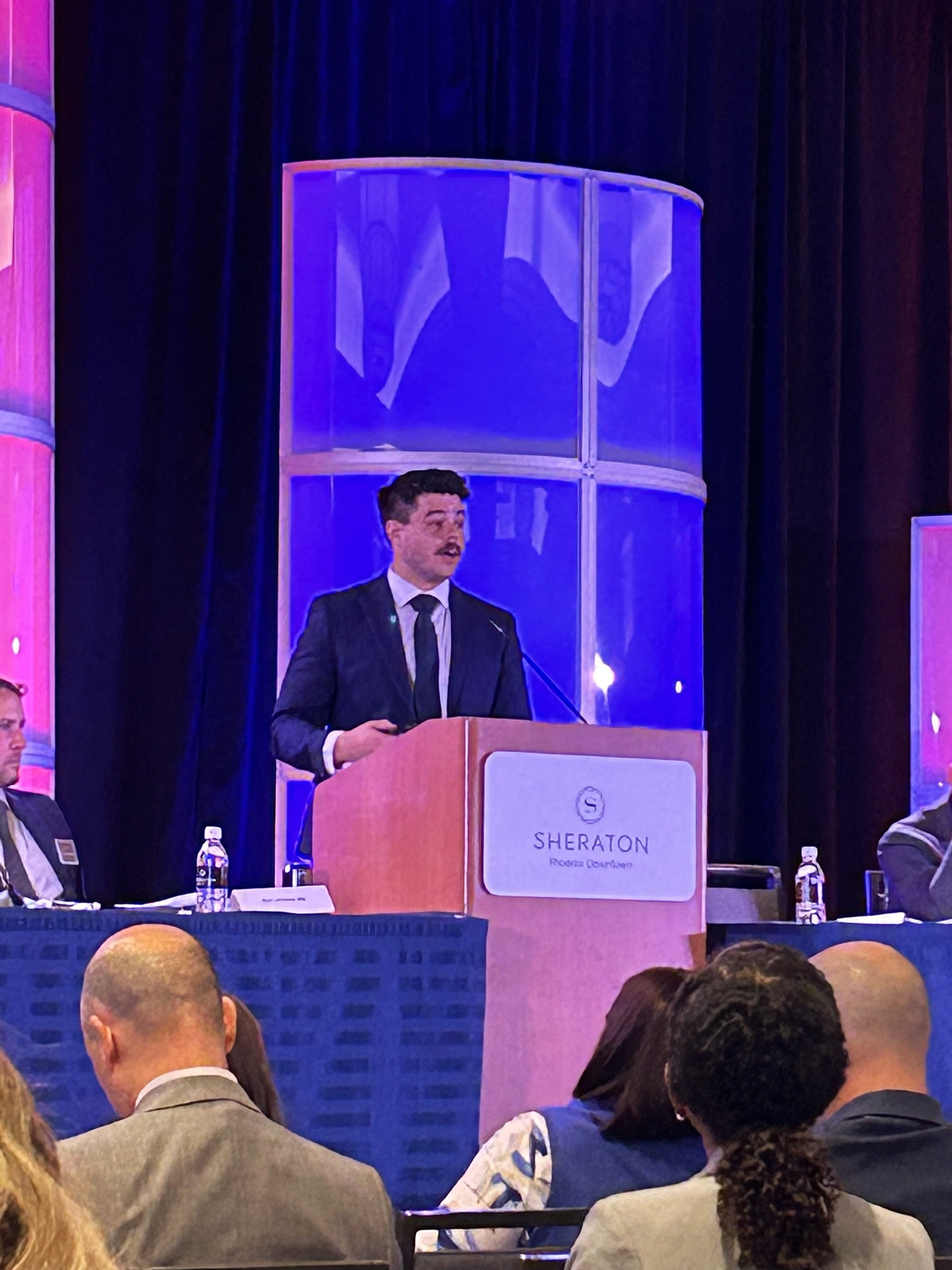 Matthew Durthaler presents at the SAEM conference.