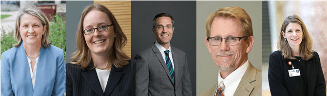Headshot composite of new leaders (Landrum, Kacena, Cary, Allen, Saysana)
