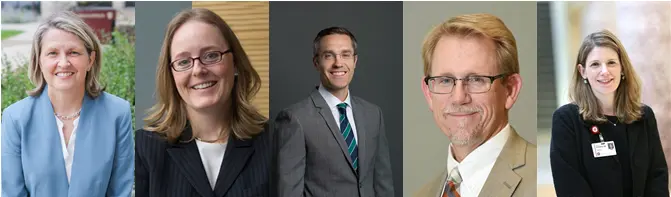 Headshot composite of new leaders (Landrum, Kacena, Cary, Allen, Saysana)