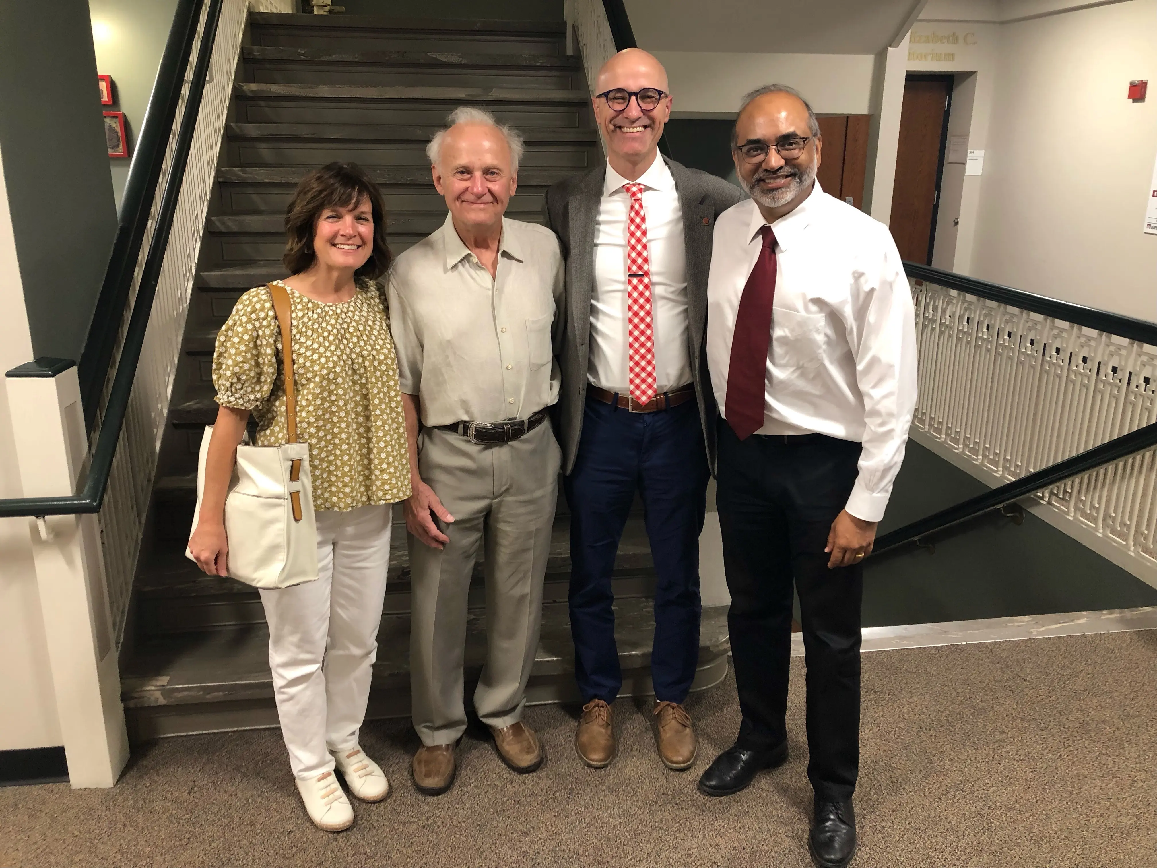 Lawrence Joseph Wheat, MD, stands with his daughter, Heather Wheat Largura, DDS, David Aronoff, MD, and Samir Gupta, MD