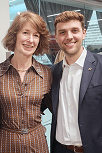 Jacob Thomas, IU medical student, poses for a photo with Emily Walvoord, MD.