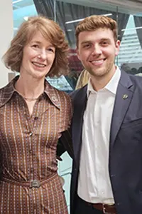 Jacob Thomas, IU medical student, poses for a photo with Emily Walvoord, MD.