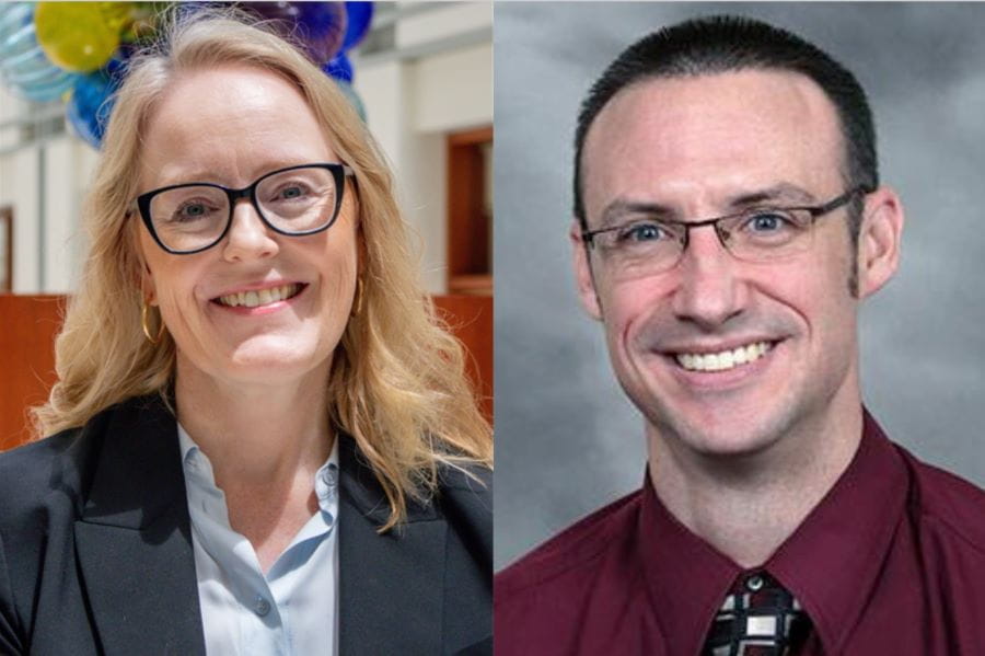 Professional headshots of two orthopedic surgery faculty.