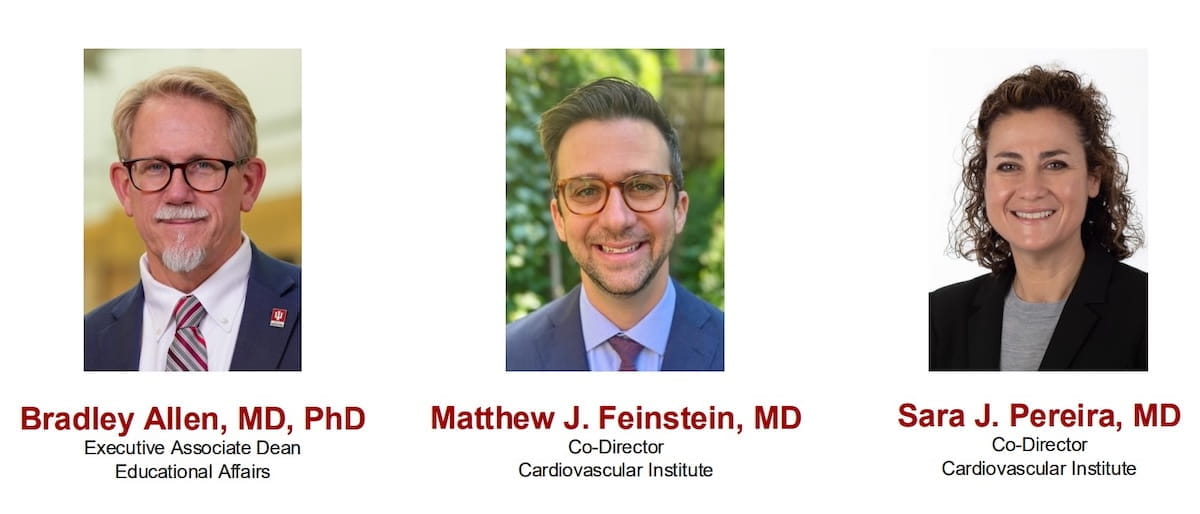 Headshots side-by-side of Bradley Allen, Matthew Feinstein and Sara Pereira