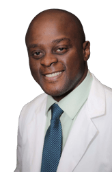 Ayodeji Ogunleye, MD Ayodeji Ogunleye, Black man in white coat and tie