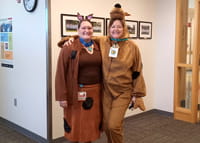 Photo of two people in scooby doo outfits