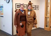 Photo of two people in scooby doo outfits