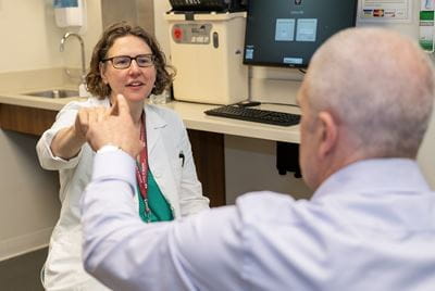 Dr. Elizabeth Zauber in the clinic