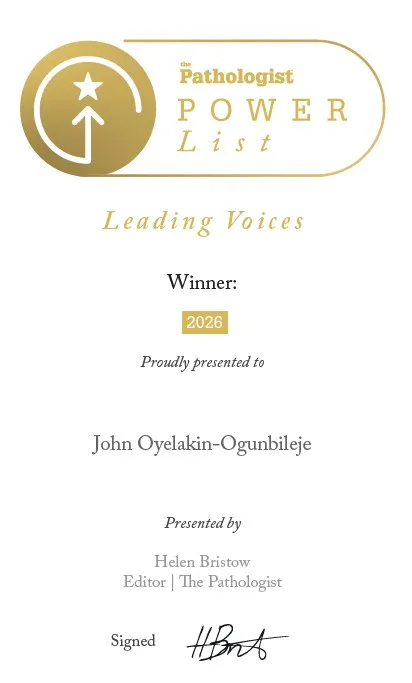 Image of John's award