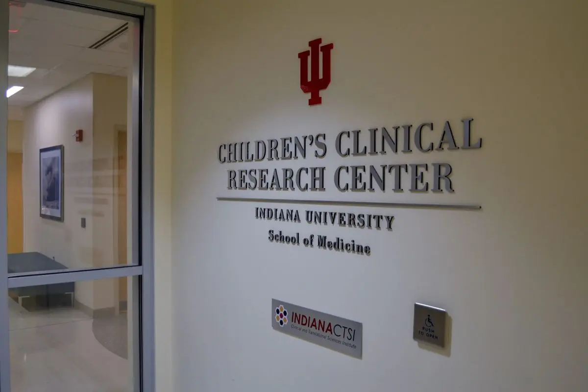 the Pediatric Clinical Research Center entrance and sign.