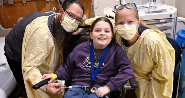 Ava Graham with her Riley care team
