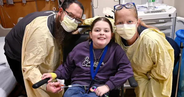 Ava Graham with her Riley care team