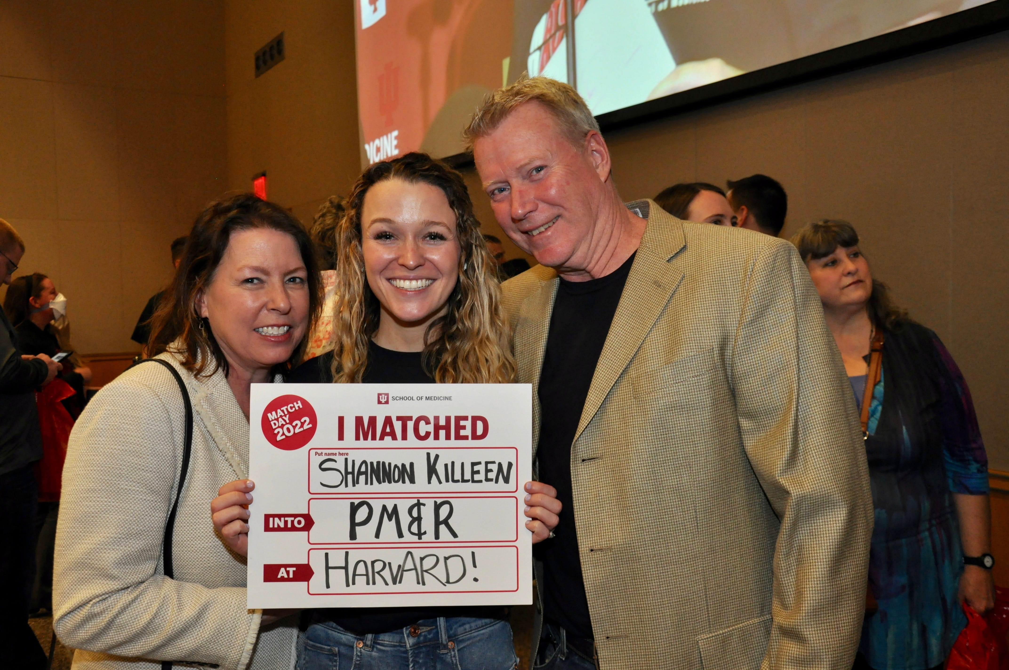 Shannon Killeen with her family at Match Day