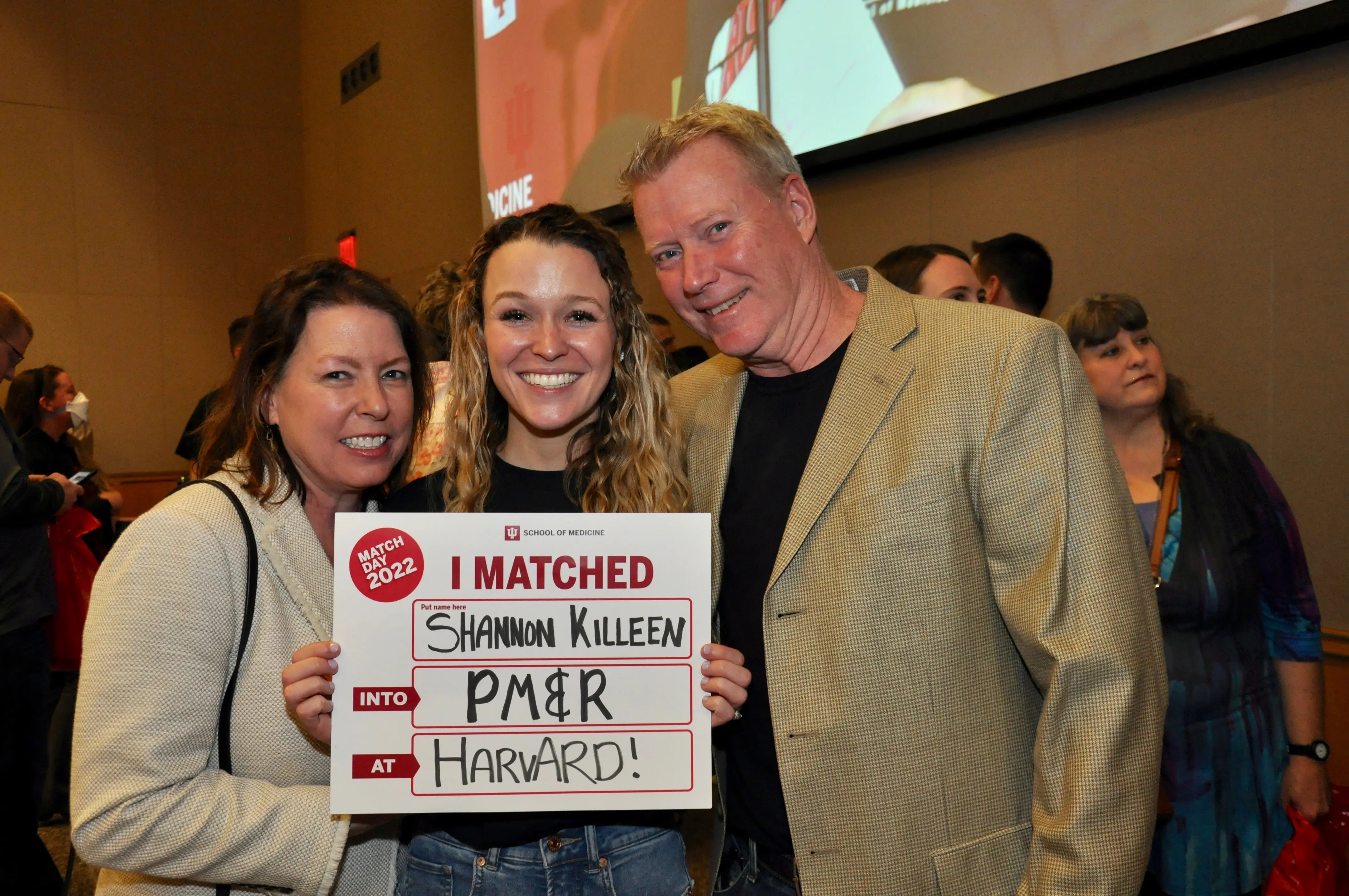 Shannon Killeen with her family at Match Day