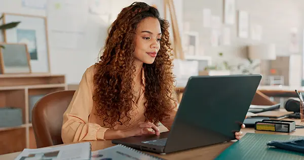 Woman at a laptop