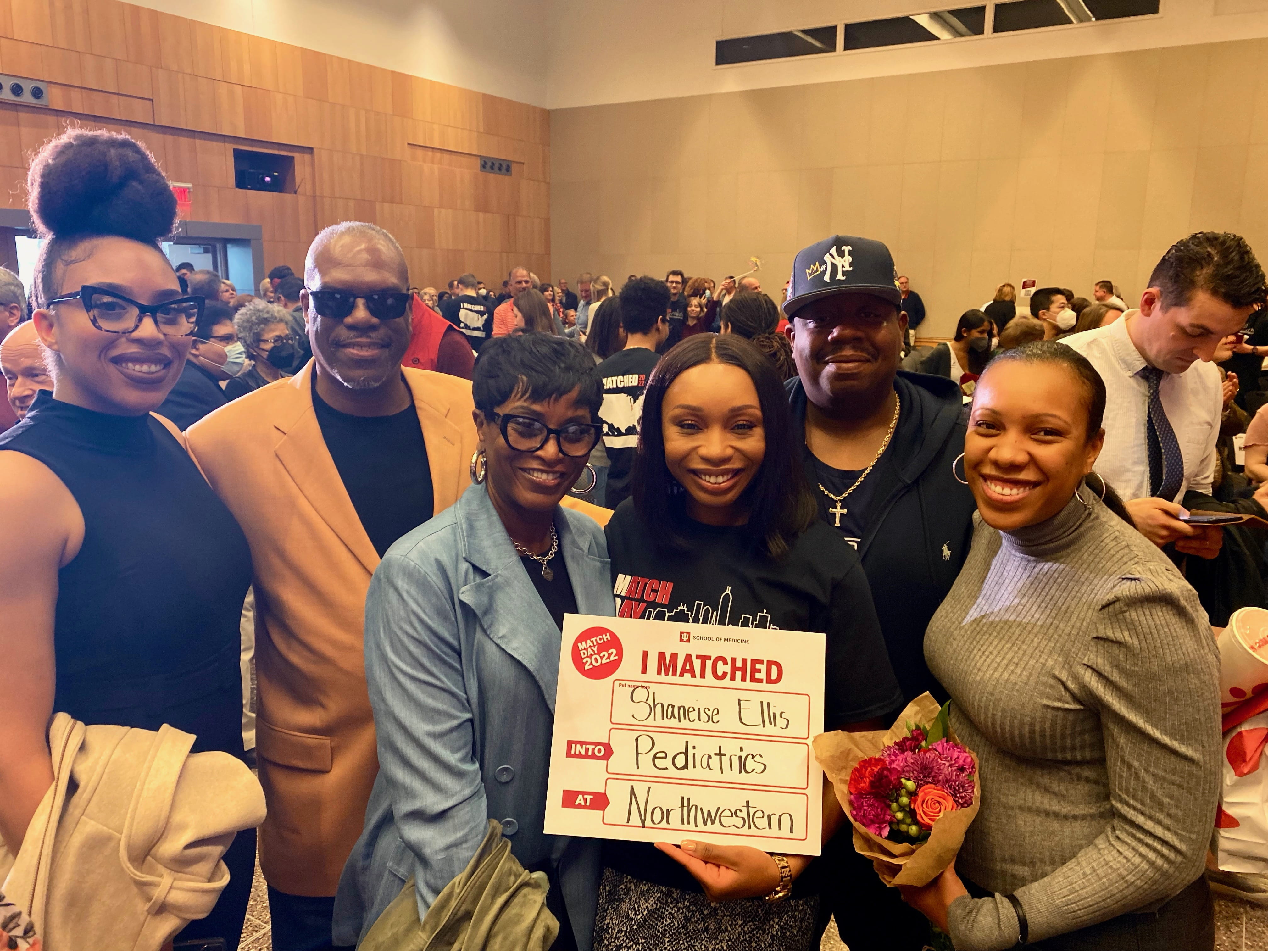 Shaneise Ellis with her family on Match Day