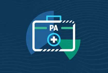 A briefcase with PA written on it