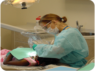 hanna doing dental hygene