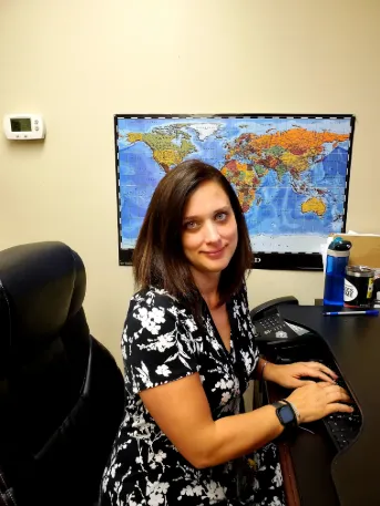 woman at desk