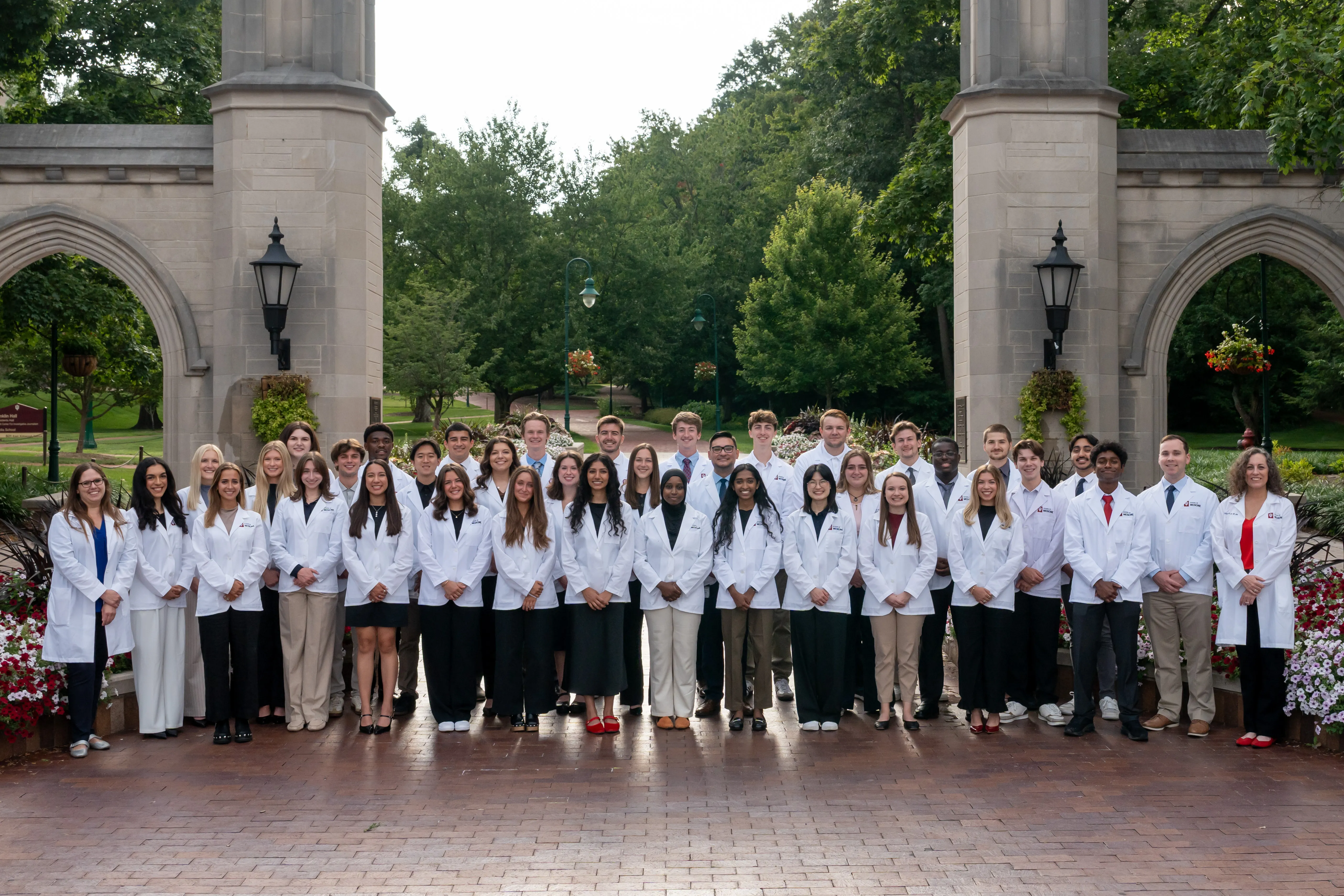IU Bloomington Medical Doctorate Class of 2030 at the Sample Gates