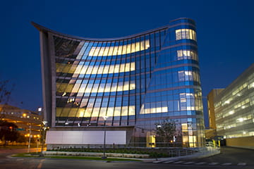 goodman hall shines at night