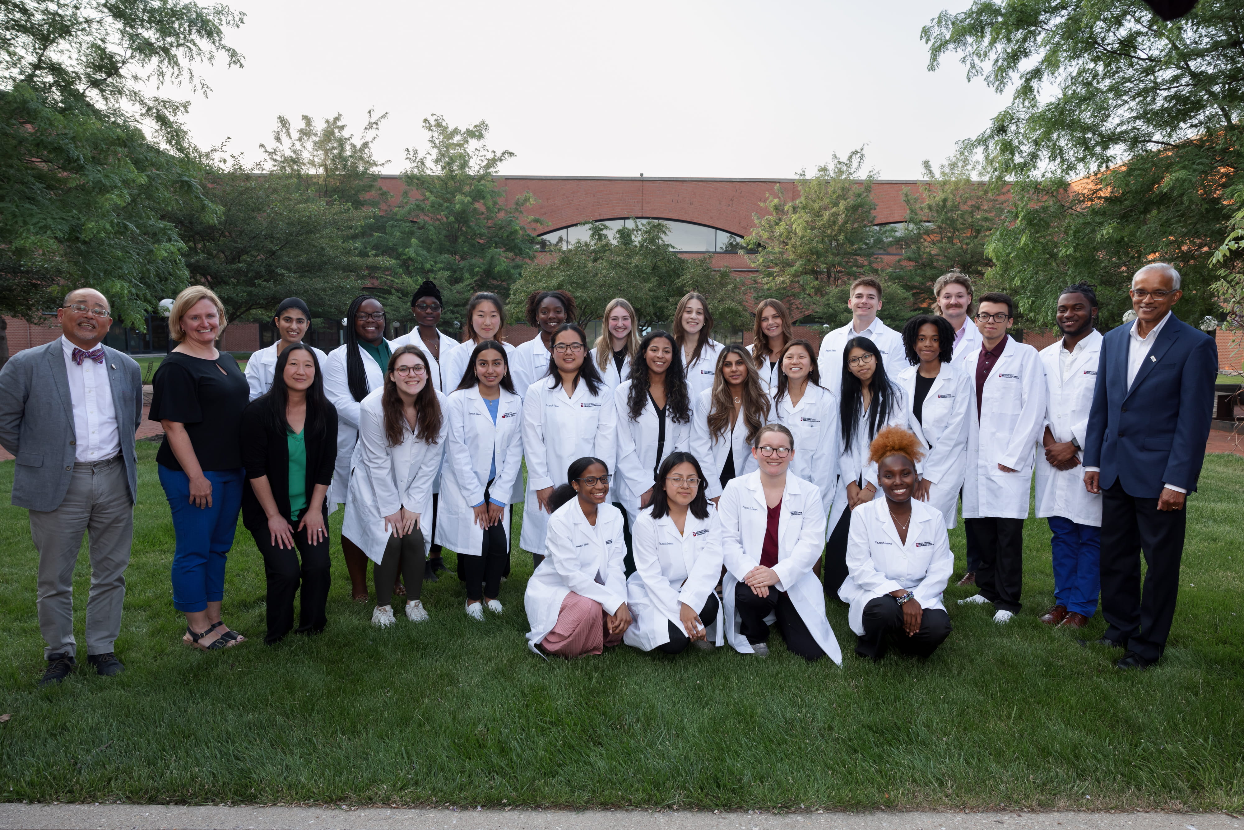 Students in white coats