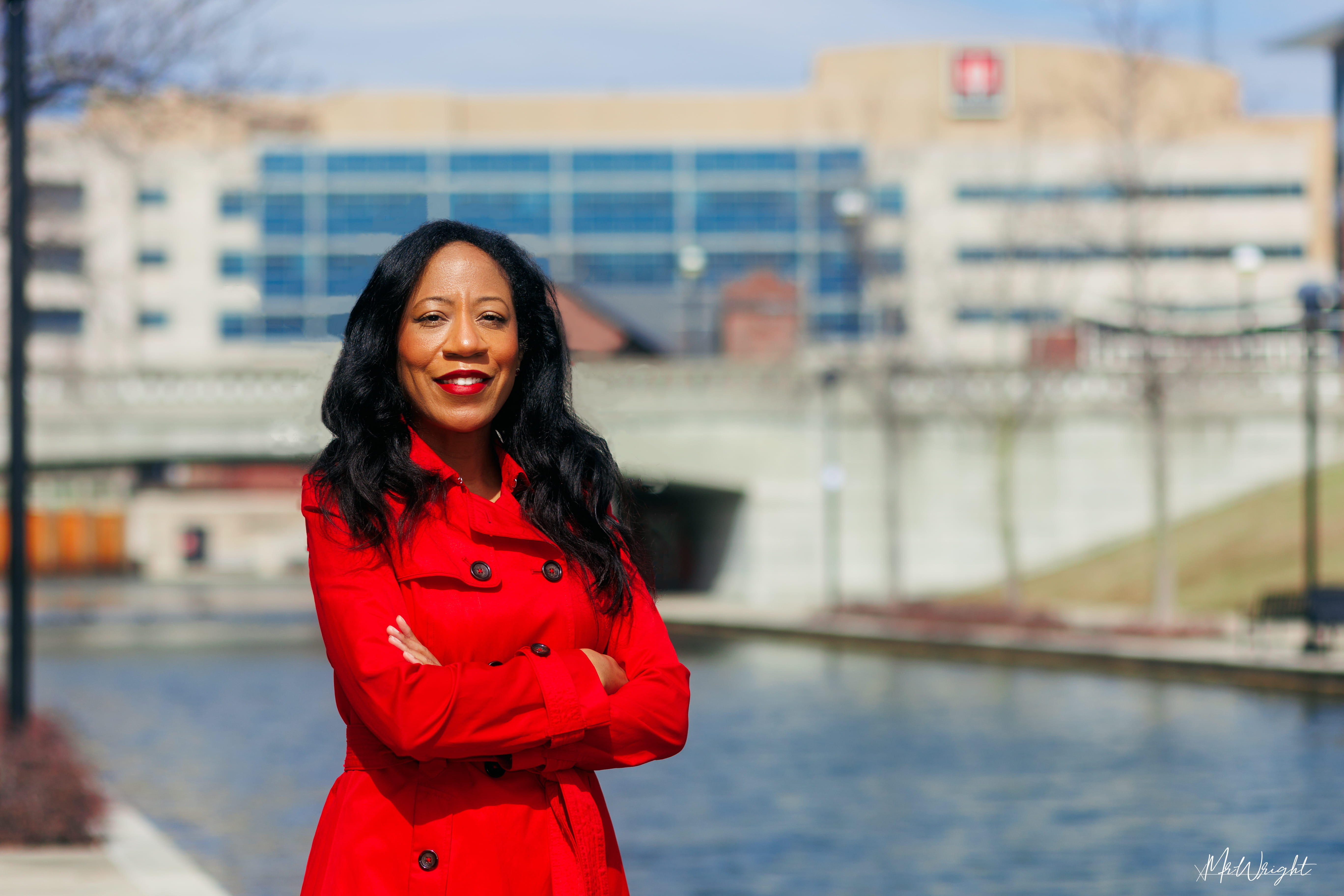 Khadijah Breathett, MD, outside along the downtown canal