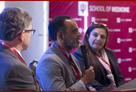 The Krannert Biennial 2023 brought renowned cardiovascular researchers to Indianapolis, including Edward Fry, MD, Sunil Rao, MD and Roxana Mehran, MD.