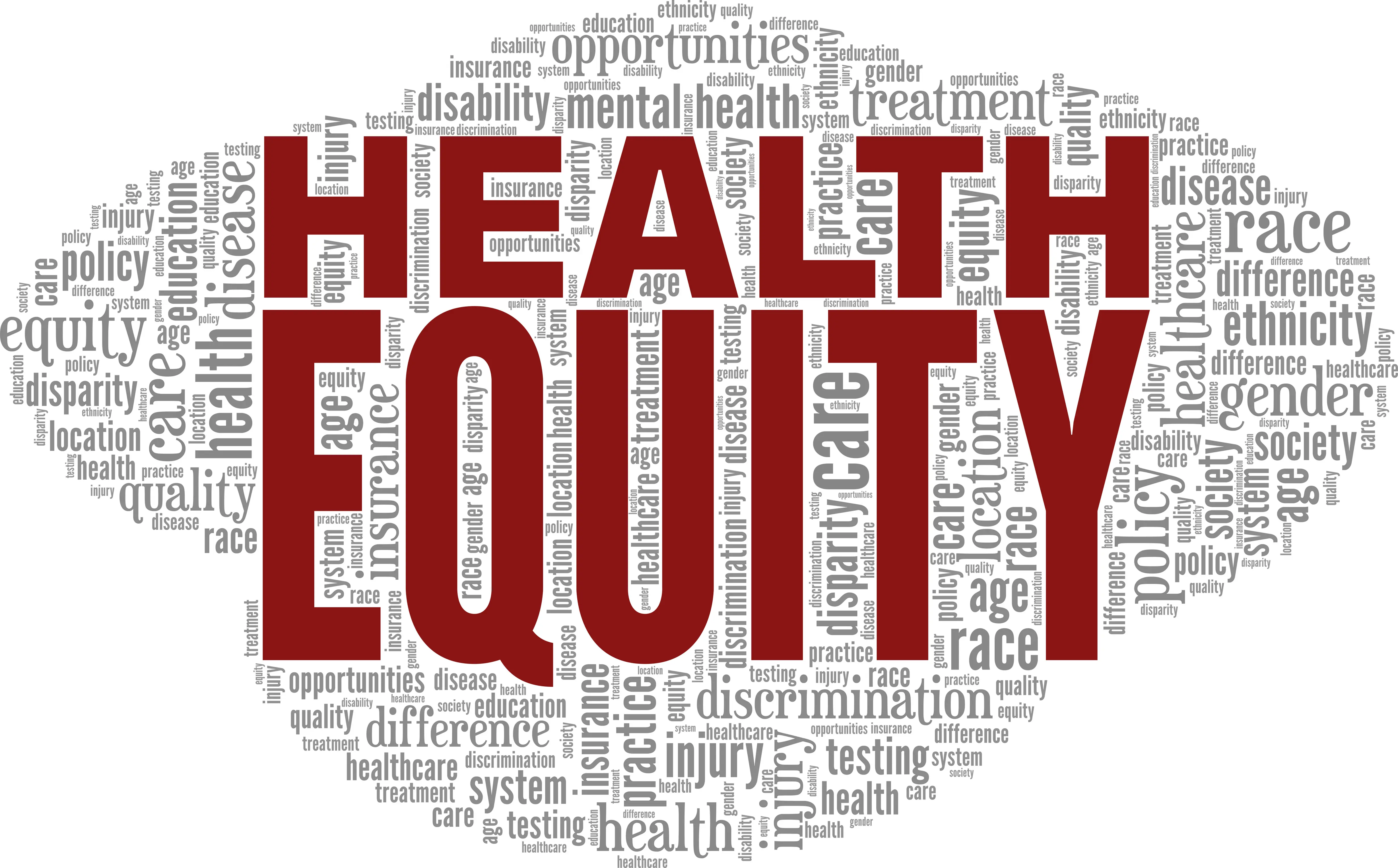Health equity word cloud