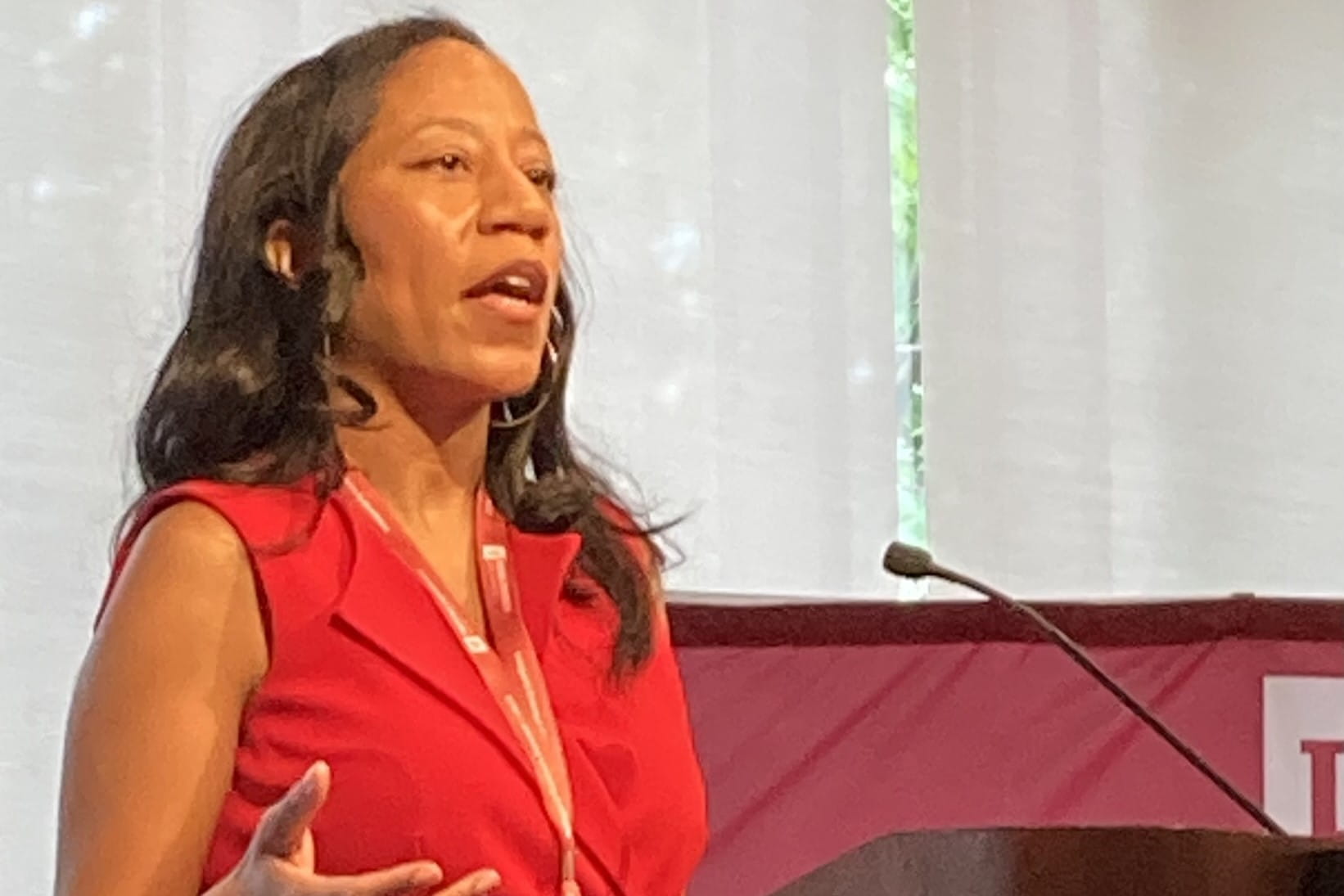 khadijah breathett speaks at the podium