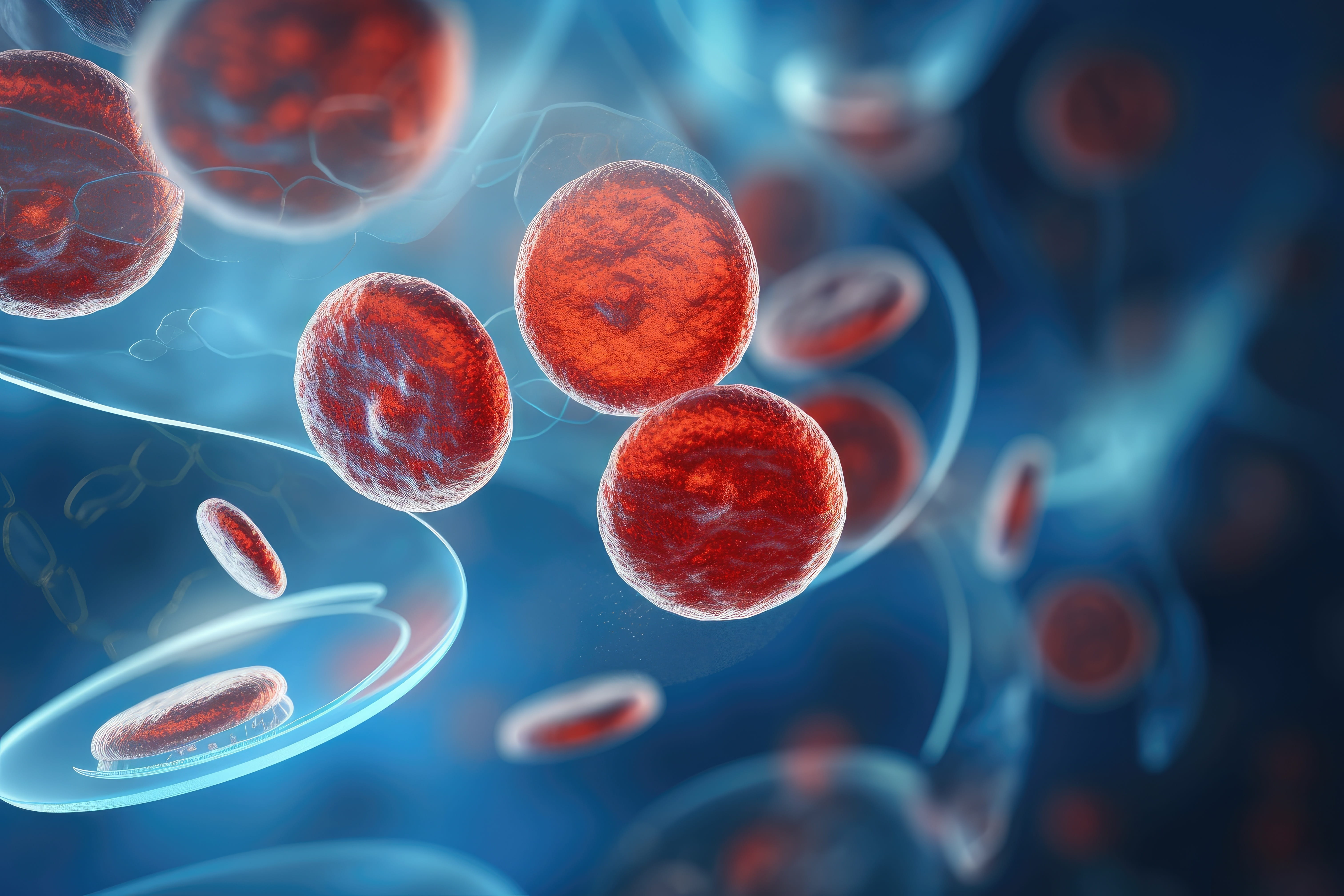 Illustration of stem cells used to grow new heart tissue.