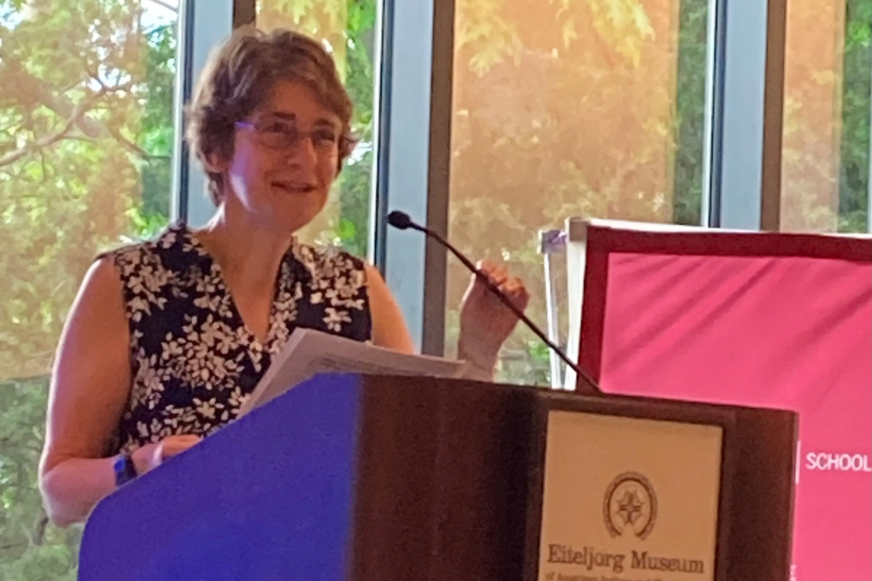 Tatiana Foroud speaks at the podium