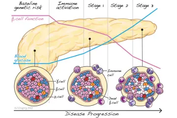 Graphic showing different stages of T1D