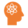 icon of an atom inside a person's head