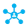 Icon of a network web with a person in the center