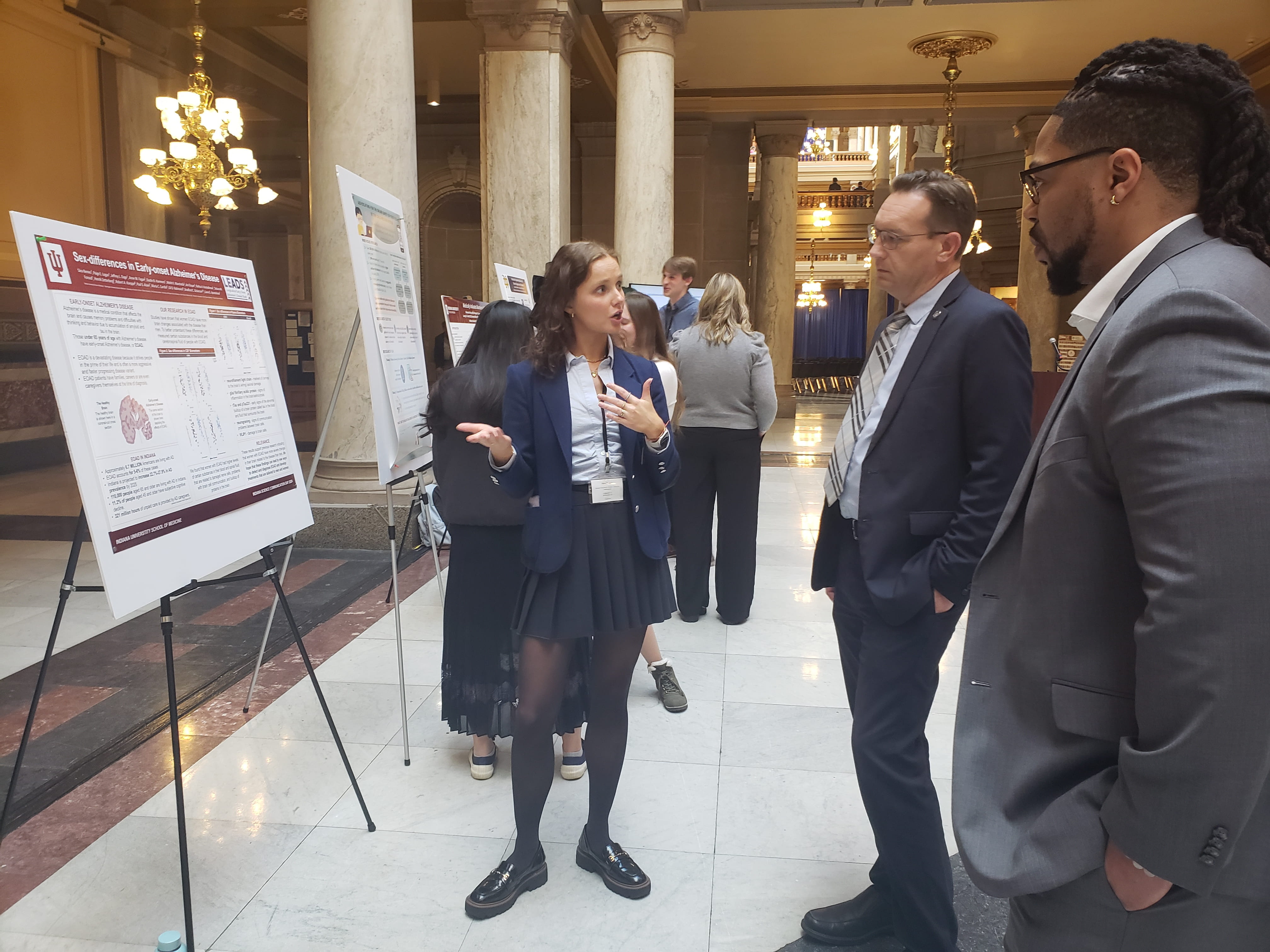 A student presents her research