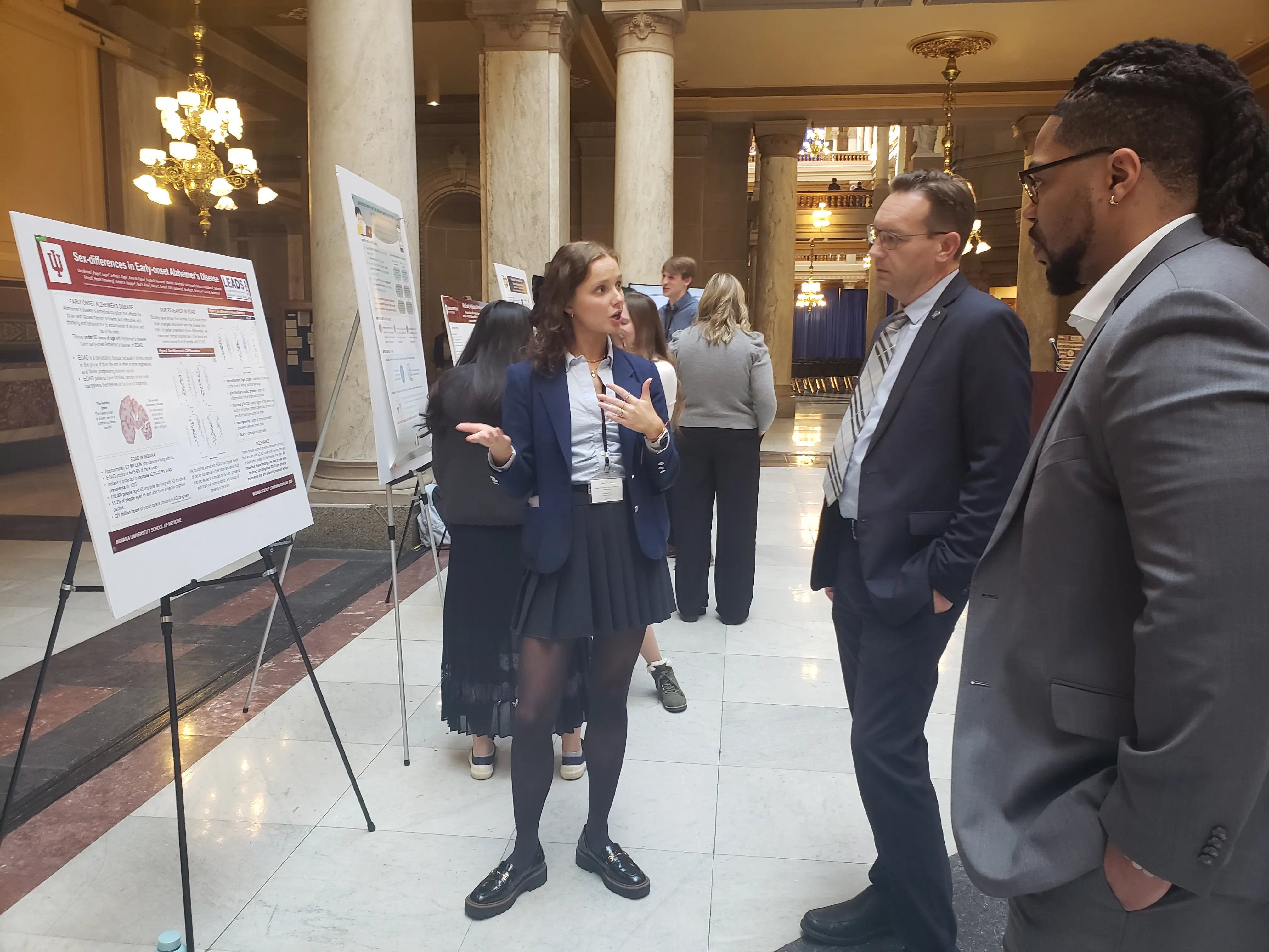 A student presents her research