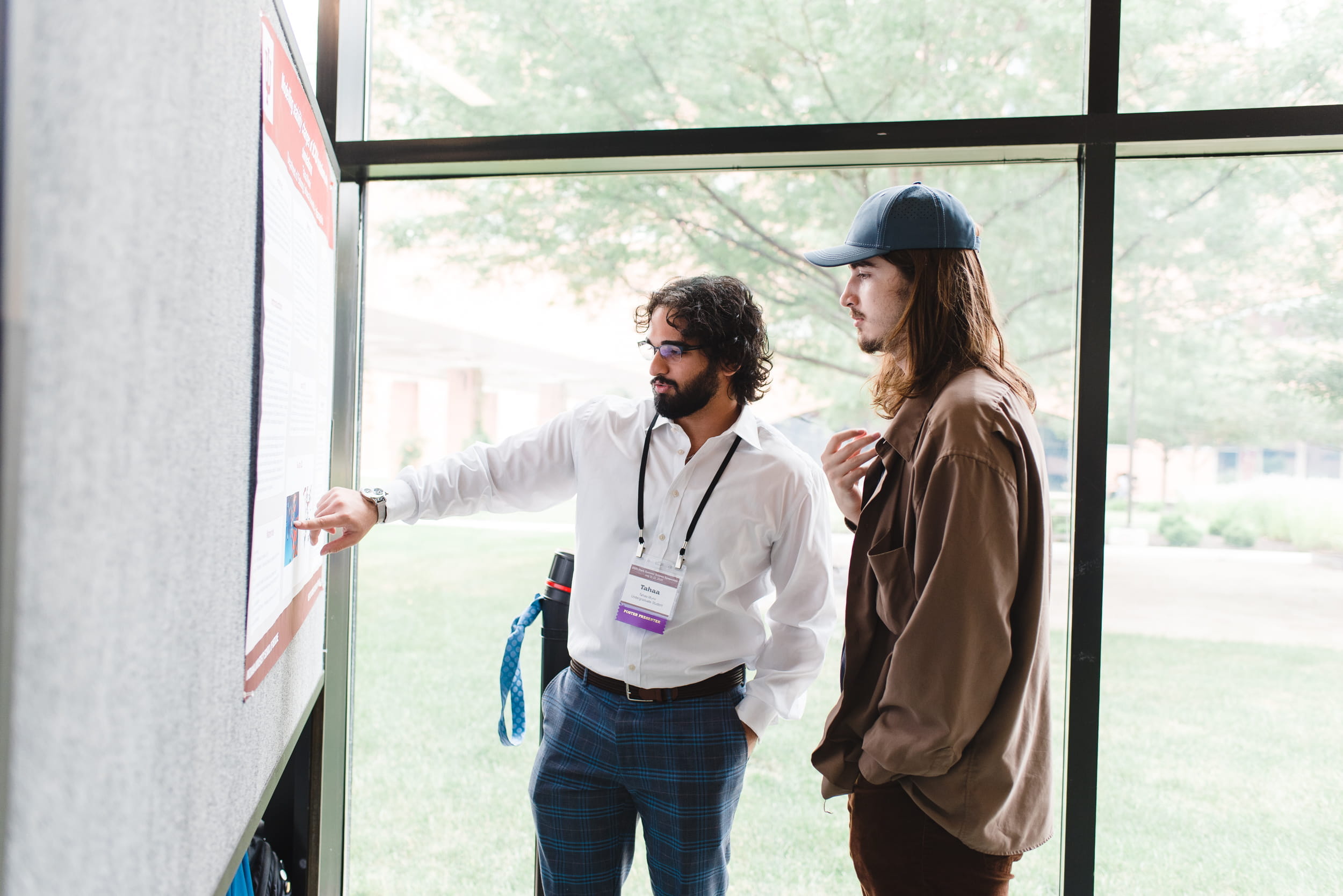 a student presents his research