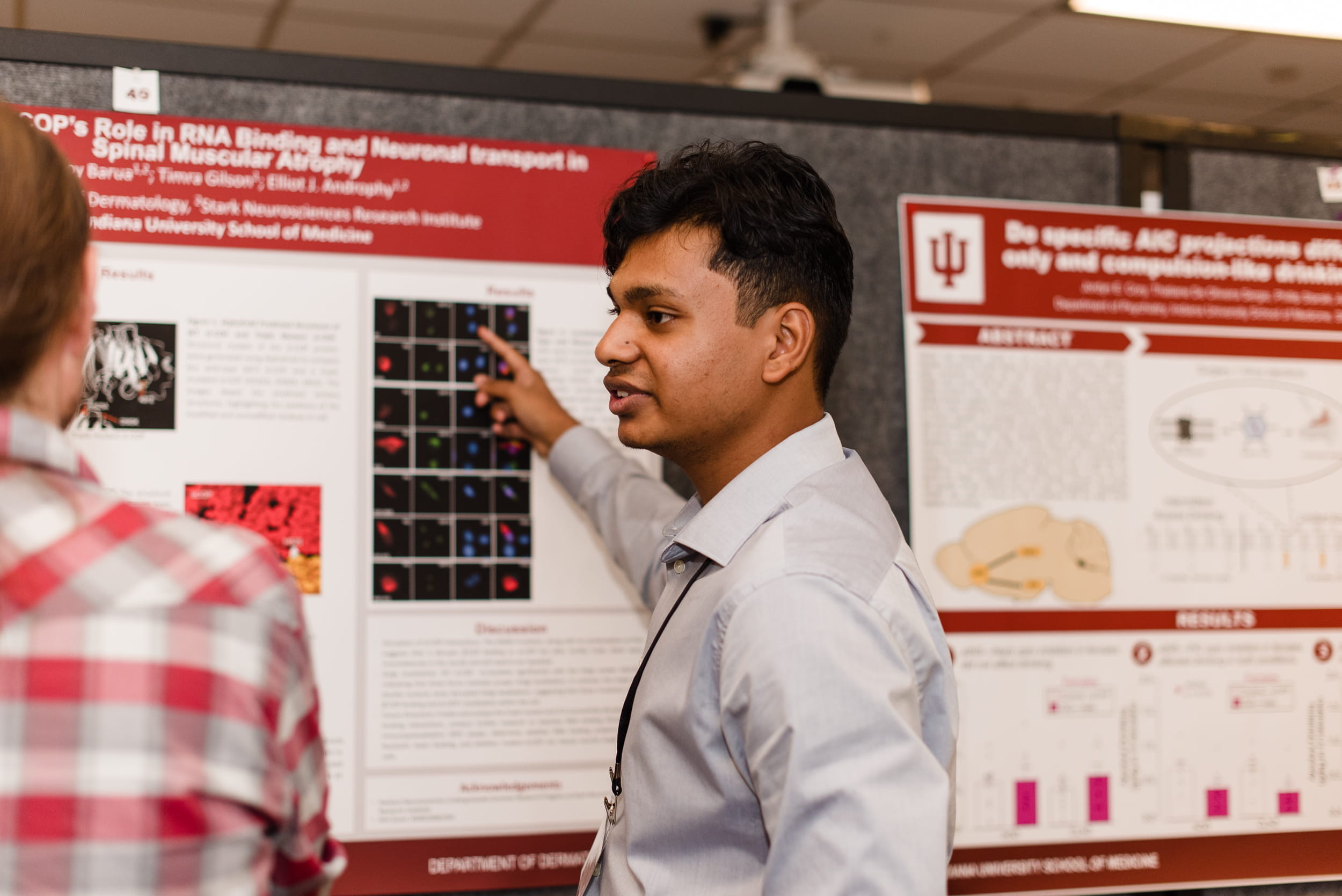 a student presents his research