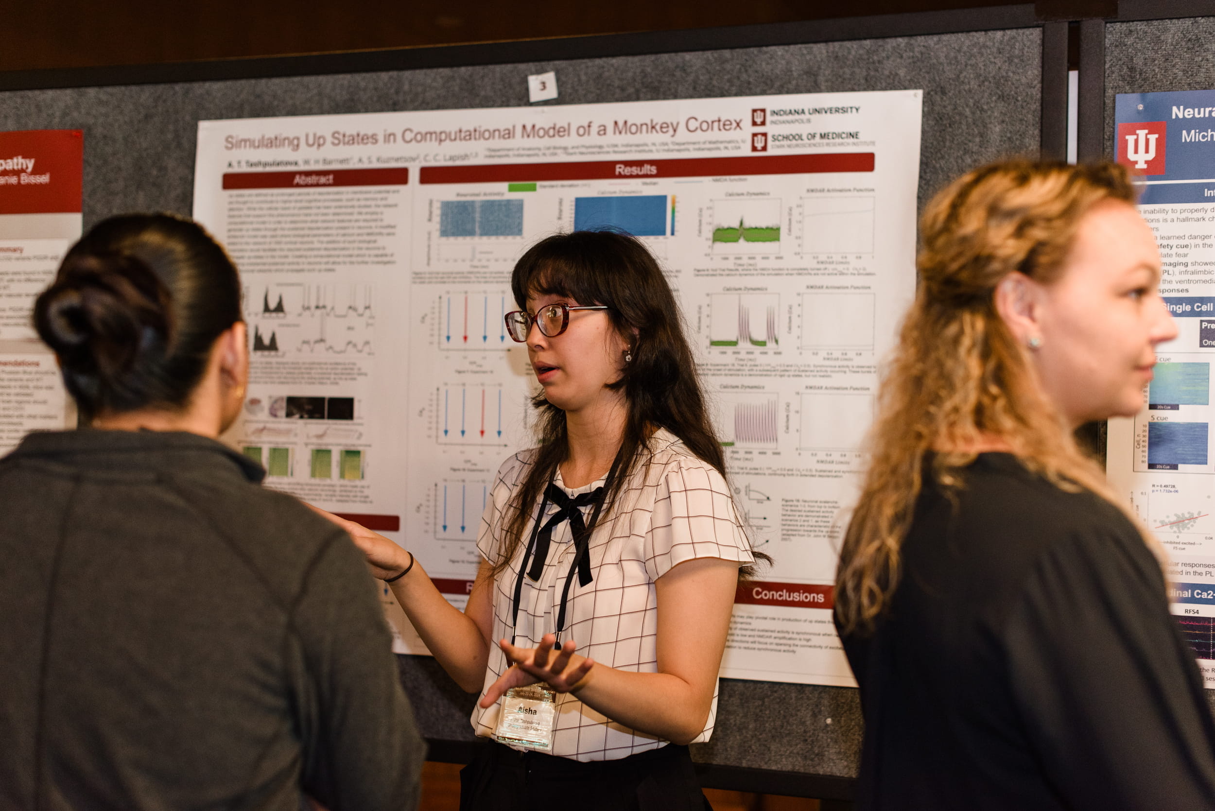 an undergraduate student explains her research