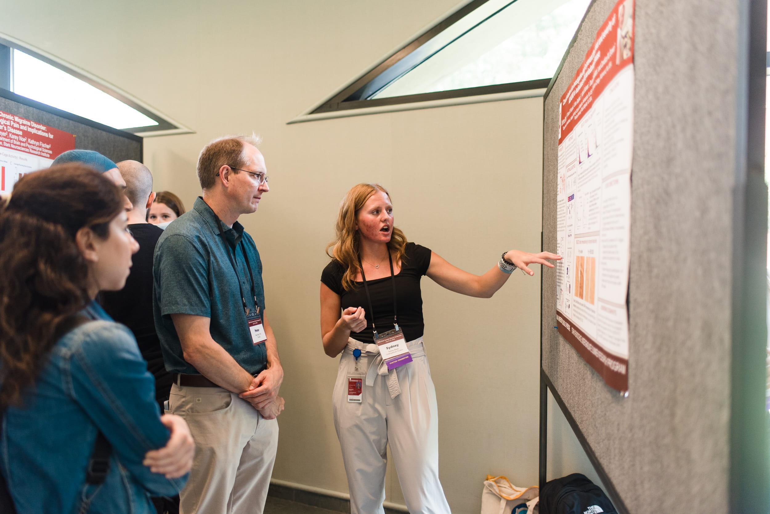 a student presents her research