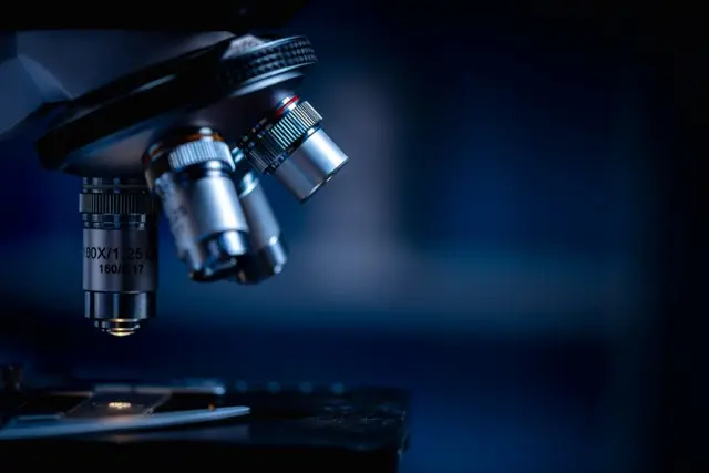 closeup of microscope