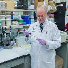 Ben Gaston, MD, in his lab
