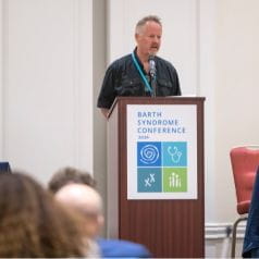 Simon Conway, PhD, presenting at a conference