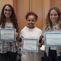 3 Wells Center Retreat poster award winners: Rada Malko, Caylin Billingsley and Olivia Bednarski