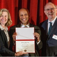IU President Pamela Whitten, Chandy John, MD and Wade Clapp, MD